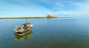 Northumbria Prints: UK, England, Northumberland, Holy Island, Lindisfarne, Lindisfarne Castle
