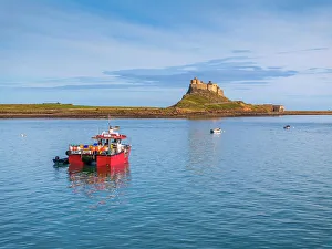 Northumbria Prints: UK, England, Northumberland, Holy Island, Lindisfarne, Lindisfarne Castle