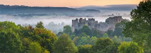 UK, England, Shropshire, Ludlow, Ludlow Castle at Sunrise