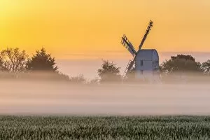 Images Dated 10th May 2017: UK, England, Suffolk, Saxtead Green, Saxtead Green Windmill at sunrise