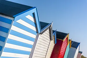 UK, England, Suffolk, Southwold, Promenade, Beach Huts