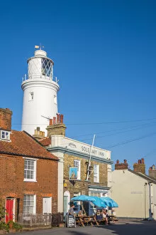 Images Dated 11th November 2016: UK, England, Suffolk, Southwold, Sole Bay Inn Pub and Southwold Lighthouse