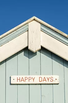 Images Dated 5th March 2020: UK, England, Suffolk, Southwold, Beach Hut, Happy Days