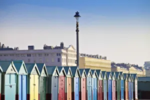 UK, England, Sussex, Hove, Beach huts