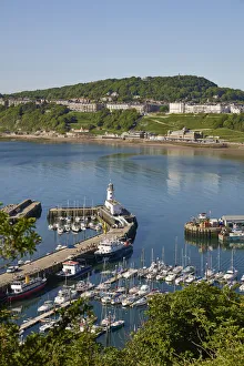 UK, England, Yorkshire, Scarborough, View of Lighthouse at South Bay