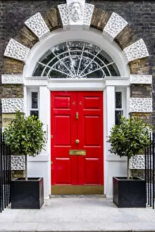 Images Dated 23rd June 2020: UK, London, Camden, Bloomsbury, Bedford Square. Doorway with a fanlight on an Eighteenth