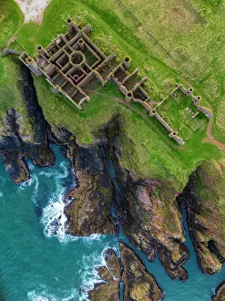 Slains Castle Prints: UK, Scotland, Aberdeenshire, Cruden Bay, Slains Castle