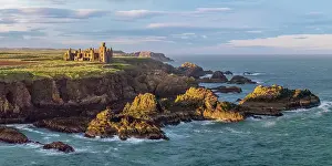 North Sea Prints: UK, Scotland, Aberdeenshire, Cruden Bay, Slains Castle