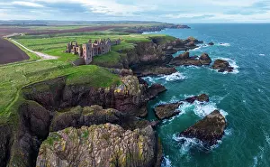 UK, Scotland, Aberdeenshire, Cruden Bay, Slains Castle
