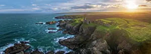 North Sea Prints: UK, Scotland, Aberdeenshire, Cruden Bay, Slains Castle