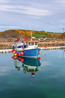 Dock Prints: UK, Scotland, Aberdeenshire, Gardenstown, Historic Fishing Village, Harbour