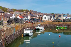 Dock Prints: UK, Scotland, Aberdeenshire, Johnshaven, Harbour