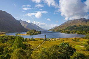 The Highlands Prints: UK, Scotland, Highland, Loch Shiel, Glenfinnan, Glenfinnan Monument to the 1745 landing
