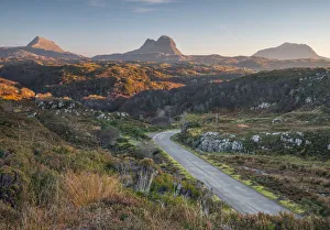 Nc500 Prints: UK, Scotland, Highland, Sutherland, B869 Road, part of the North Coast 500 Tourist Route