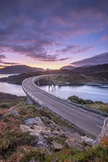 Images Dated 27th February 2017: UK, Scotland, Highland, Sutherland, Loch a Chairn Bhain, Kylesku, Kylesku Bridge