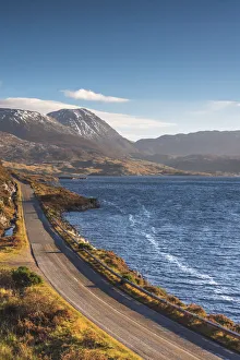 Empty Road Prints: UK, Scotland, Highland, Sutherland, Lochinver, Loch Assynt