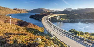 Images Dated 27th February 2017: UK, Scotland, Highland, Sutherland, Loch a Chairn Bhain, Kylesku, Kylesku Bridge