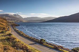 Empty Road Prints: UK, Scotland, Highland, Sutherland, Lochinver, Loch Assynt