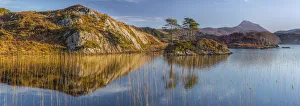 Panoramas Prints: UK, Scotland, Highland, Sutherland, Lochinver, Loch Druim Suardalain, Mount Canisp