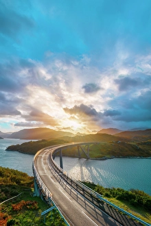 Elevated Viewpoints Prints: UK, Scotland, Highland, Sutherland, Kylesku, Kylesku Bridge