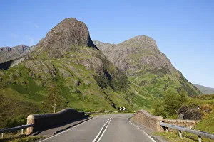 Glen Coe Prints: UK, Scotland, Highlands, Empty Road in Glen Coe