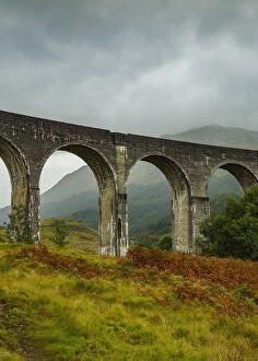 UK, Scotland, Highlands, View of the Glenfinnan Viaduct