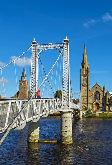 Metal Prints: UK, Scotland, Inverness, View of the Greig St Bridge