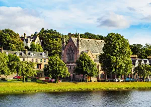 Inverness Prints: UK, Scotland, Inverness, View towards the Ness Bank Church