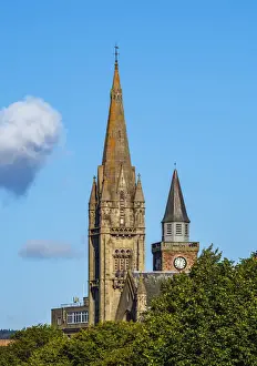 Church Of Scotland Prints: UK, Scotland, Inverness, View towards the towers of the Free North and Old High Churches