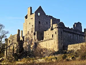 UK, Scotland, Lothian, Edinburgh, View of the Craigmillar Castle