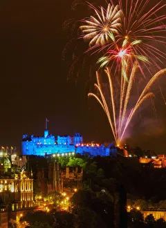 UK, Scotland, Lothian, Edinburgh, Fringe Festival Royal Military Tattoo Show Fireworks