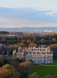 Images Dated 30th March 2016: UK, Scotland, Lothian, Edinburgh, Elevated view of the Holyrood Palace during the sunset