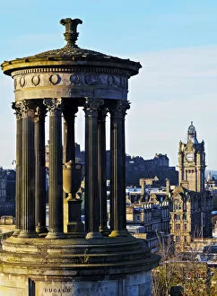 Images Dated 31st March 2016: UK, Scotland, Lothian, Edinburgh, Calton Hill, View of the Dugald Stewart Monument