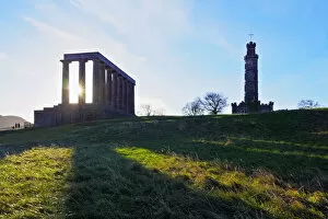 Images Dated 31st March 2016: UK, Scotland, Lothian, Edinburgh, Calton Hill, View of the Nelson Monument and the