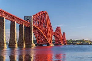 North Queensferry Prints: UK, Scotland, Lothian, Near Edinburgh, Queensferry, Forth Bridge over the Firth of Forth
