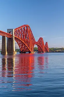North Queensferry Prints: UK, Scotland, Lothian, Near Edinburgh, Queensferry, Forth Bridge over the Firth of Forth