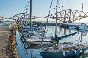 North Queensferry Prints: UK, Scotland, Lothian, Near Edinburgh, Queensferry, Forth Bridge over the Firth of Forth