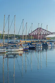 North Queensferry Prints: UK, Scotland, Lothian, Near Edinburgh, Queensferry, Forth Bridge over the Firth of Forth
