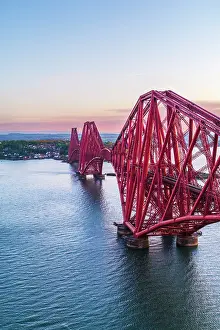 North Queensferry Prints: UK, Scotland, Lothian, Near Edinburgh, Queensferry, Forth Bridge over the Firth of Forth