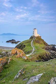 Images Dated 20th June 2018: UK, Wales, Anglesey, Llanddwyn Island, Menai Strait, Twr Mawr lighthouse