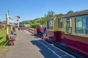 Bench Prints: UK, Wales, Gwynedd, Bala Lake, Llanuwchillyn Railway station