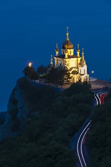 Images Dated 22nd October 2013: Ukraine, Crimea, Foros, Foros church sitting on top of a cliff overlooking the Black Sea