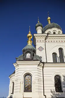 Black Sea Prints: Ukraine, Crimea, Foros, Foros church sitting on top of a cliff overlooking the Black Sea