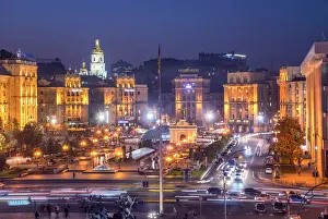 Former Soviet Union Prints: Ukraine, Kyiv, Maidan Nezalezhnosti (Independence Square), Maidan Square