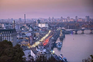 Traffic Collection: Ukraine, Kyiv, Podil Neighborhood, Right Bank Of The Dnieper River