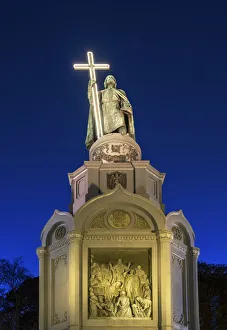 Former Soviet Union Prints: Ukraine, Kyiv, Saint Volodymyr Monument, Dedicated To The Great Prince of Kyiv