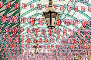 Union flags at the Apple Market in Covent Garden, London, England, UK