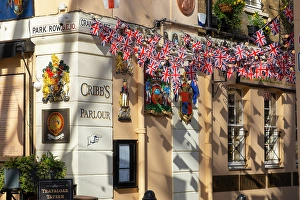 Pubs Prints: Union Jack bunting by the Trafalgar Tavern, Greenwich, London