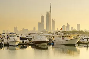 Images Dated 19th July 2011: United Arab Emirates, Abu Dhabi, City Skyline from Abu Dhabi International Marine