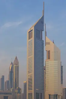 City Skyline Prints: United Arab Emirates, Dubai, Building in Dubai financial area, Emirates Towers
